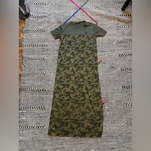 NWT Green Camouflage Diamond Supply Co Maxi Dress